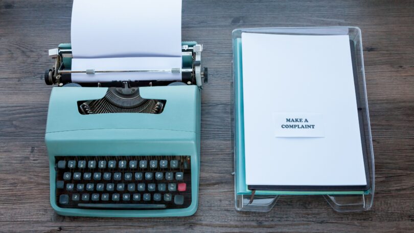 Typewriter Complaint Paper