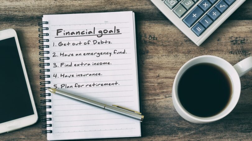 Financial Goal List Pen Paper