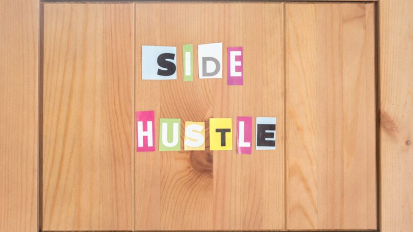 Side Hustle Wooden Board Letters Cut Out