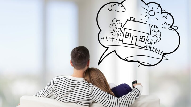 Couple Dreaming About Buying Home Thinking Goals