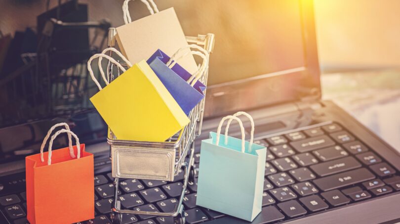 Colorful Shopping Bags Cart Online Spree