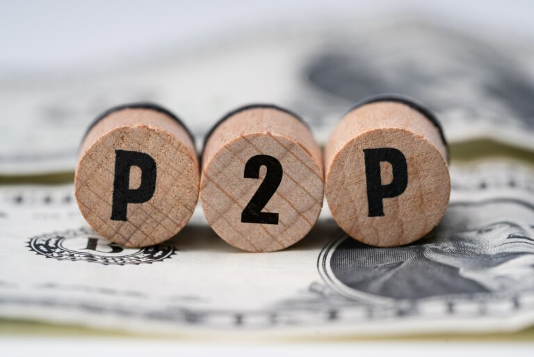 P2p Lending Letters Round Wooden Cash